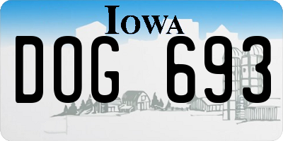 IA license plate DOG693