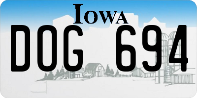 IA license plate DOG694