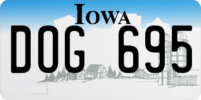 IA license plate DOG695