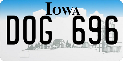 IA license plate DOG696
