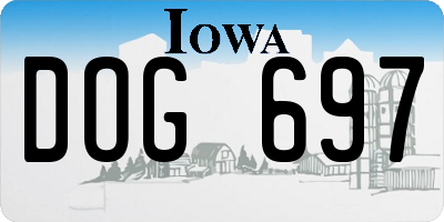 IA license plate DOG697