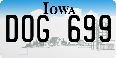 IA license plate DOG699
