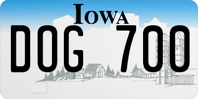 IA license plate DOG700