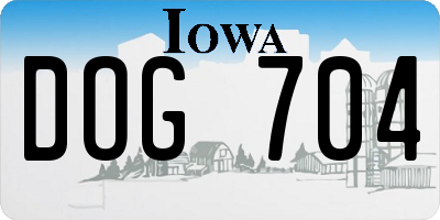 IA license plate DOG704