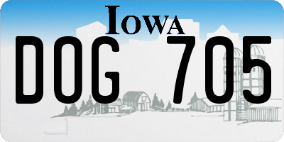 IA license plate DOG705