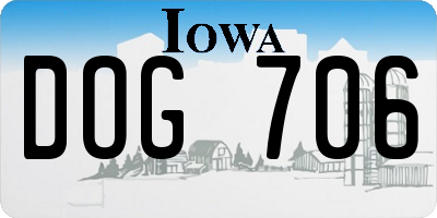 IA license plate DOG706