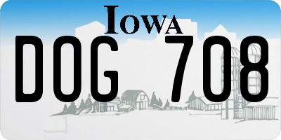 IA license plate DOG708