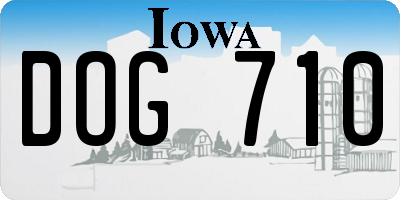 IA license plate DOG710