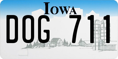 IA license plate DOG711