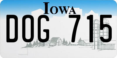 IA license plate DOG715