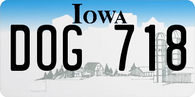 IA license plate DOG718