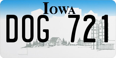 IA license plate DOG721