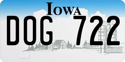 IA license plate DOG722
