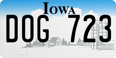 IA license plate DOG723