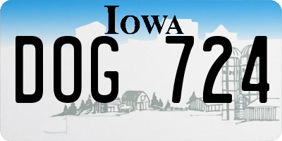 IA license plate DOG724