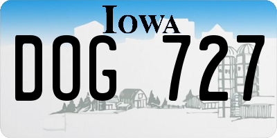 IA license plate DOG727