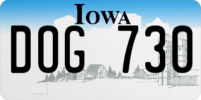 IA license plate DOG730