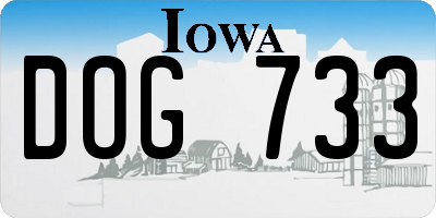 IA license plate DOG733
