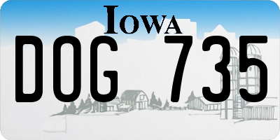 IA license plate DOG735