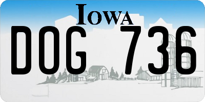 IA license plate DOG736