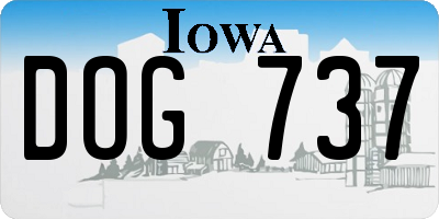 IA license plate DOG737
