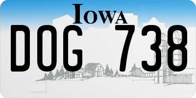 IA license plate DOG738