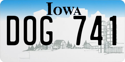 IA license plate DOG741