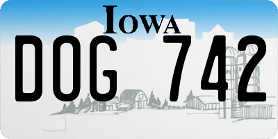 IA license plate DOG742