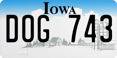 IA license plate DOG743