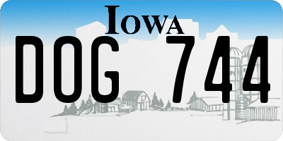 IA license plate DOG744