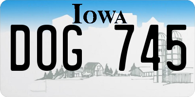 IA license plate DOG745