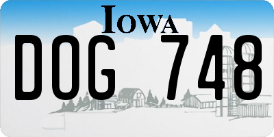 IA license plate DOG748