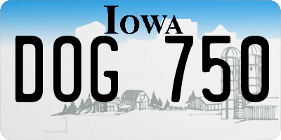IA license plate DOG750