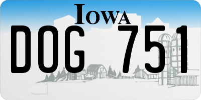 IA license plate DOG751