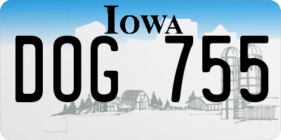 IA license plate DOG755