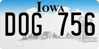 IA license plate DOG756
