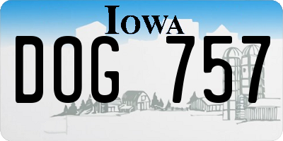 IA license plate DOG757