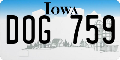 IA license plate DOG759