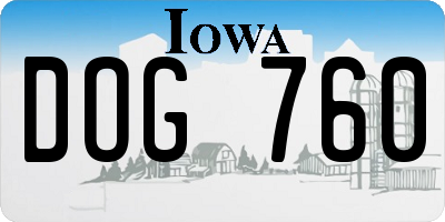 IA license plate DOG760