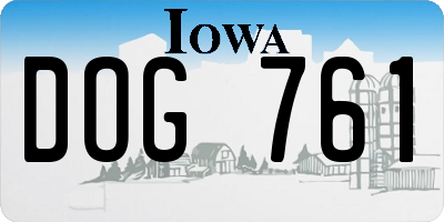 IA license plate DOG761