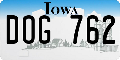 IA license plate DOG762