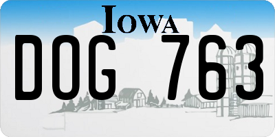 IA license plate DOG763