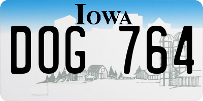 IA license plate DOG764