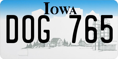 IA license plate DOG765