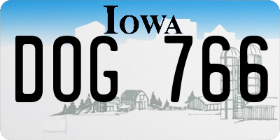 IA license plate DOG766