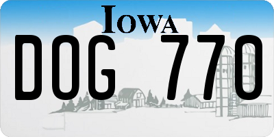 IA license plate DOG770