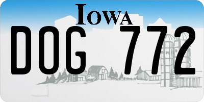 IA license plate DOG772