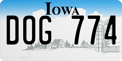IA license plate DOG774