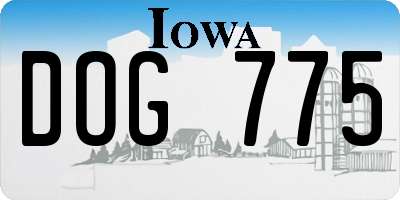 IA license plate DOG775
