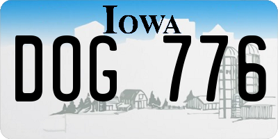 IA license plate DOG776